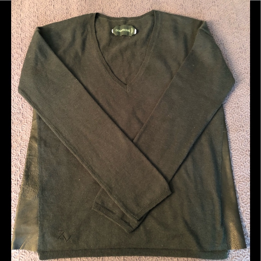 Zadig & Voltaire sweater with leather detail